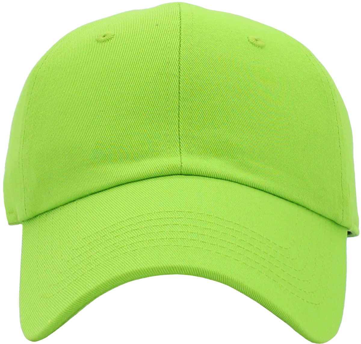 Lime Low Profile Baseball Caps Front View